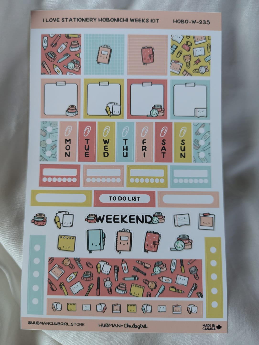 Customer photo review of I Love Stationery Theme Hobonichi Weeks Kit