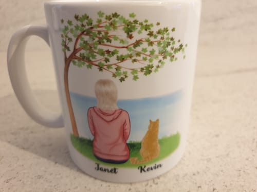 Customer photo review of Woman & Cats Mug - Life is better with a Cat -Personalised Mug