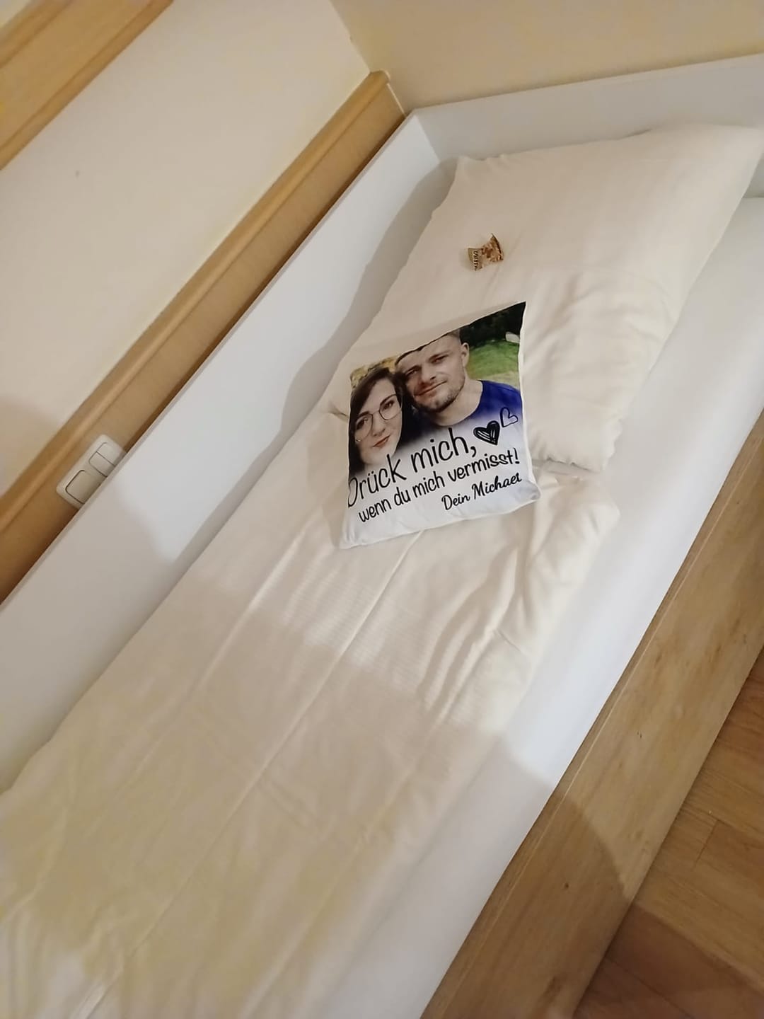Customer photo review of Wenn du mich vermisst - Paar-Kissen