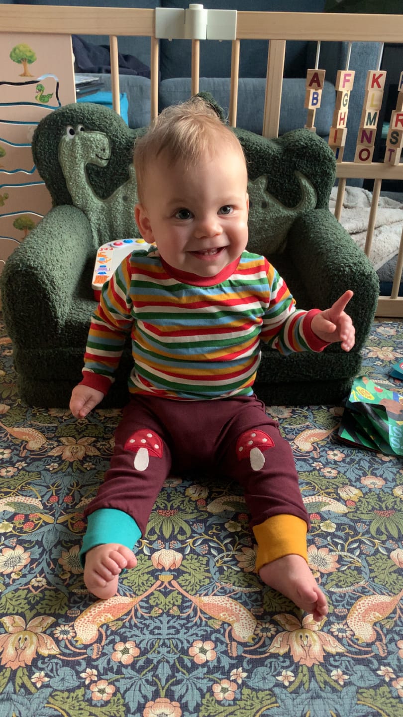 Customer photo review of Toadstool Knee Patch Joggers
