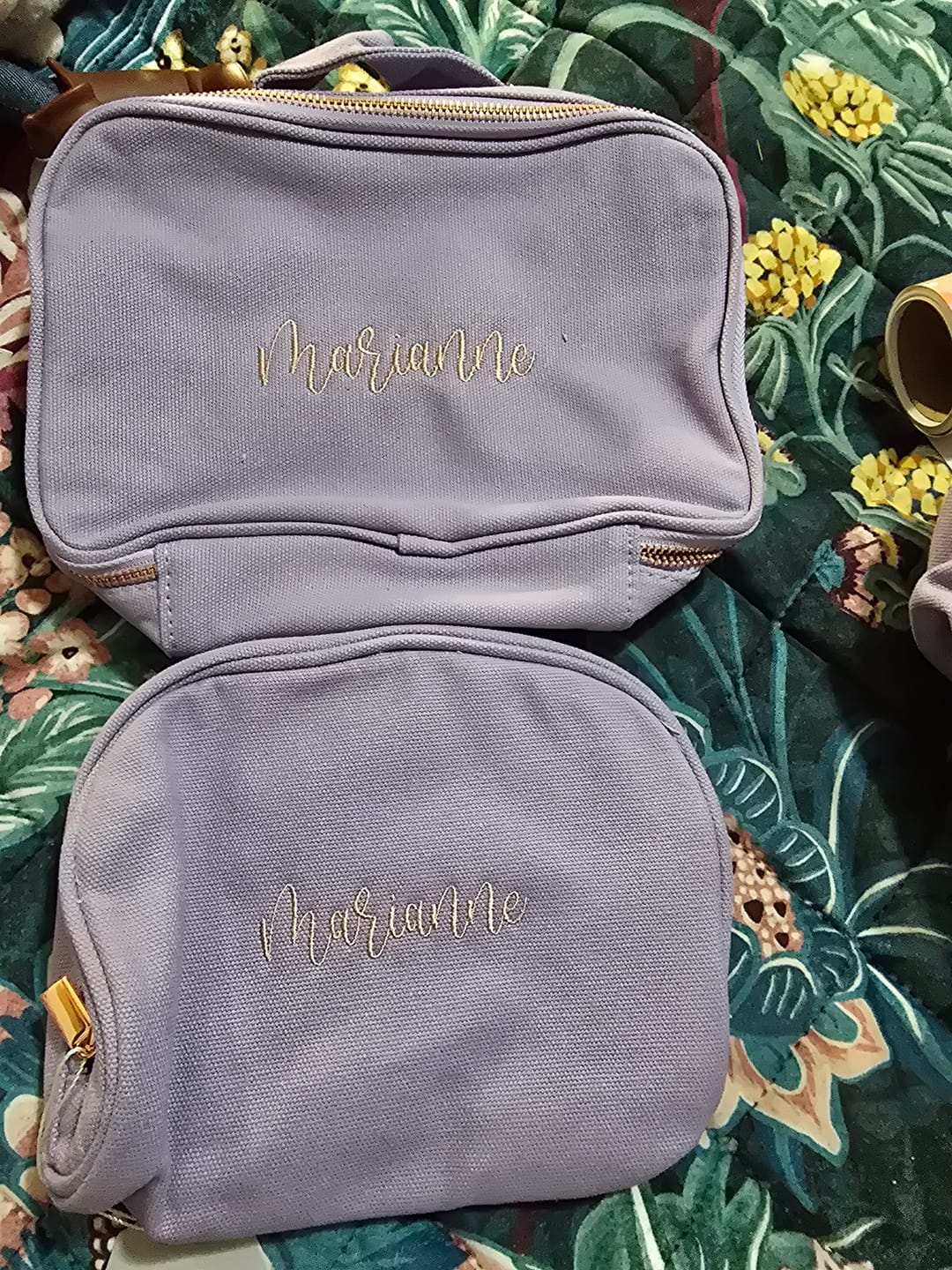 Customer photo review of Lavender Personalised Bag Set