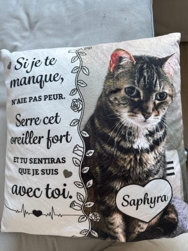 Customer photo review of Si je te manque - Coussin personnalisé