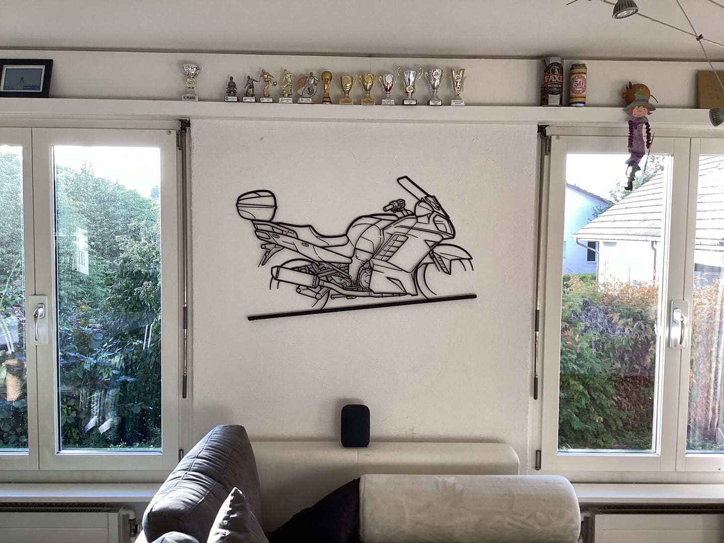 Customer photo review of Your Custom Bike Standing Silhouette Metal Art