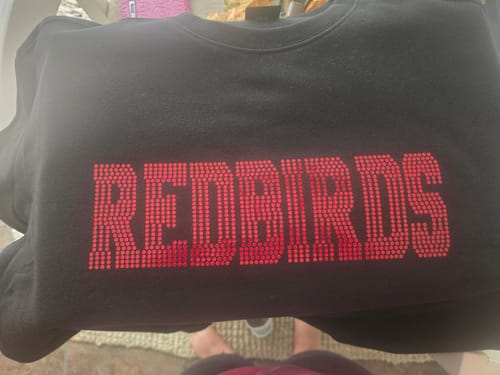 Customer photo review of Custom WORD Single Color SPANGLE Transfer