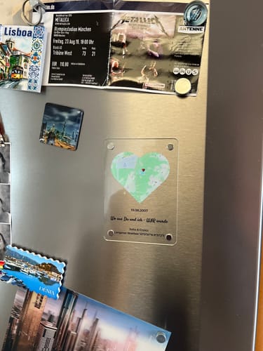 Kundenbewertung mit Foto zu "Unser Ereignis" - Acryl Magnet