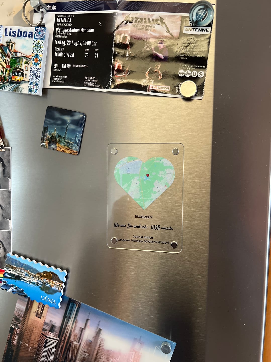 Customer photo review of "Unser Ereignis" - Acryl Magnet