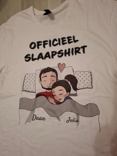 Customer photo review of Slaapkoppen - Gepersonaliseerde T-Shirt