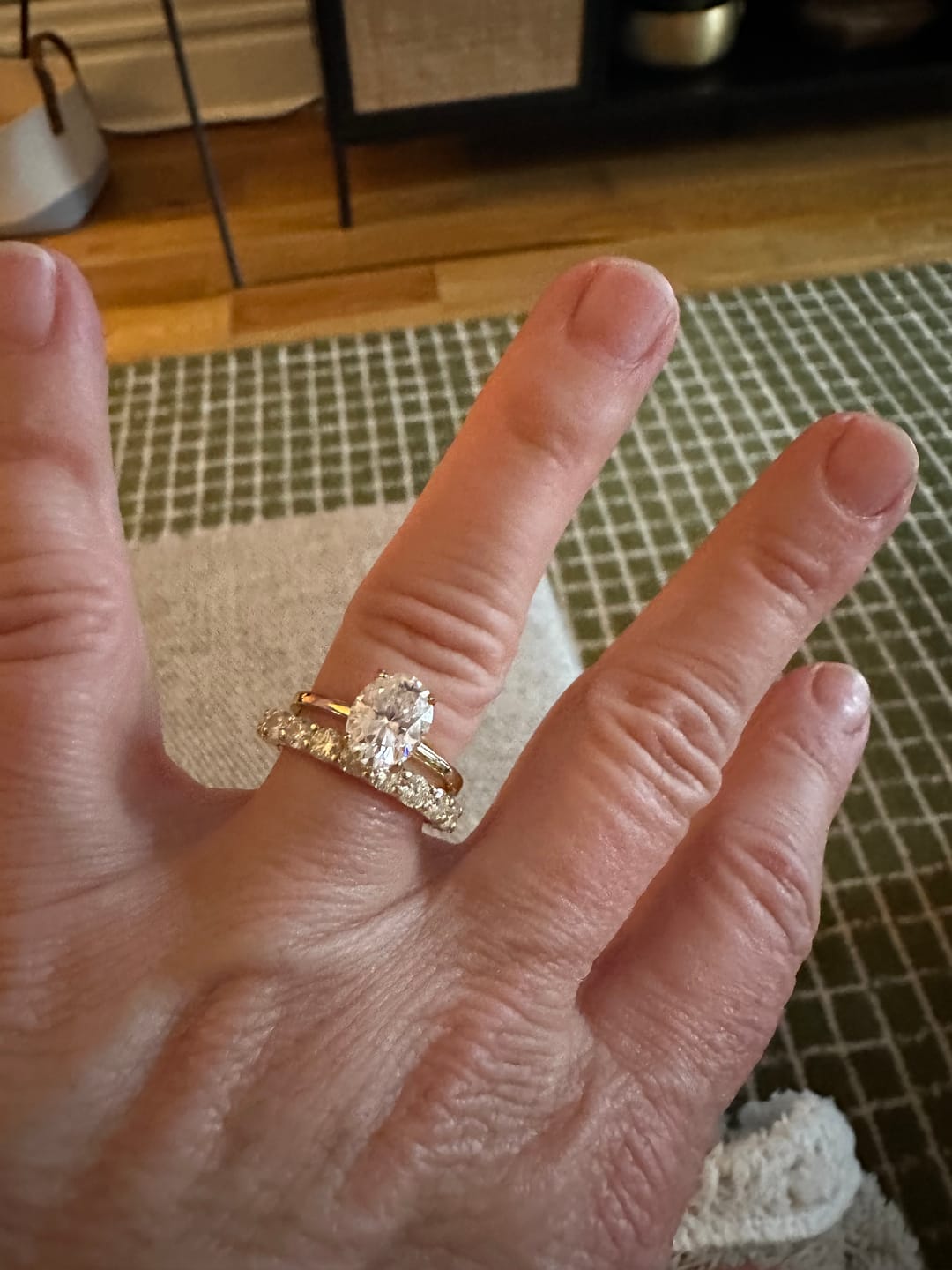 Customer photo review of 3mm Moissanite Eternity Ring