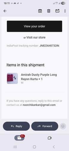 Customer photo review of Nazakat Chocolate Brown Cotton Kurta