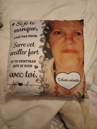 Customer photo review of Si je te manque - Coussin personnalisé