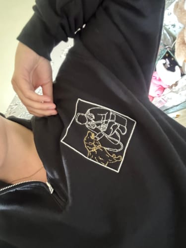 Customer photo review of Custom Embroidered Photo Quarter-Zip Sweatshirt
