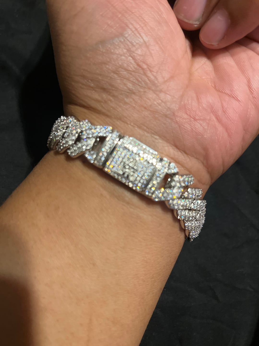 Customer photo review of 14mm Moissanite Monaco Bracelet - 925 Silver - D Colour - VVS1