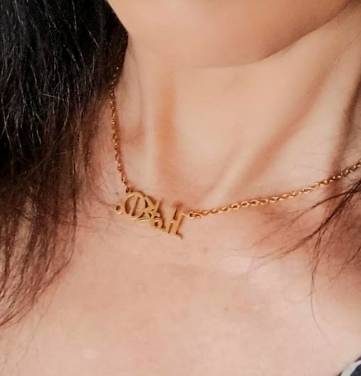 Customer photo review of Collier Prénom Amazigh Personnalisé – Gravure en Tifinagh