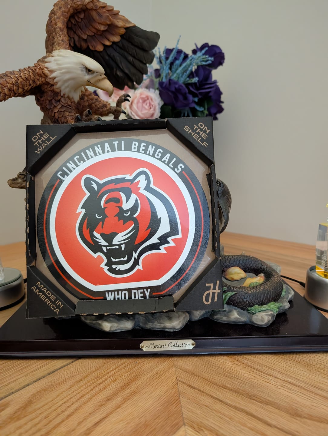 Customer photo review of Cincinnati Bengals "Double Play" On the Shelf or on the Wall Art