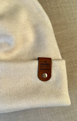 Customer photo review of Kunstleder-Labels mit Chicago Screws - Personalisierte Labels