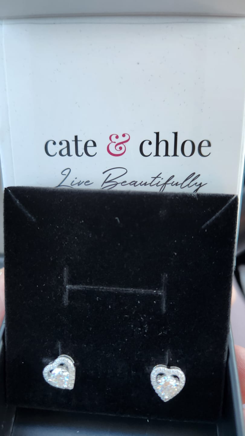 Customer photo review of Moissanite by Cate & Chloe Briana 18k Gold Plated 925 Sterling Silver Stud Earrings 1.21tcw