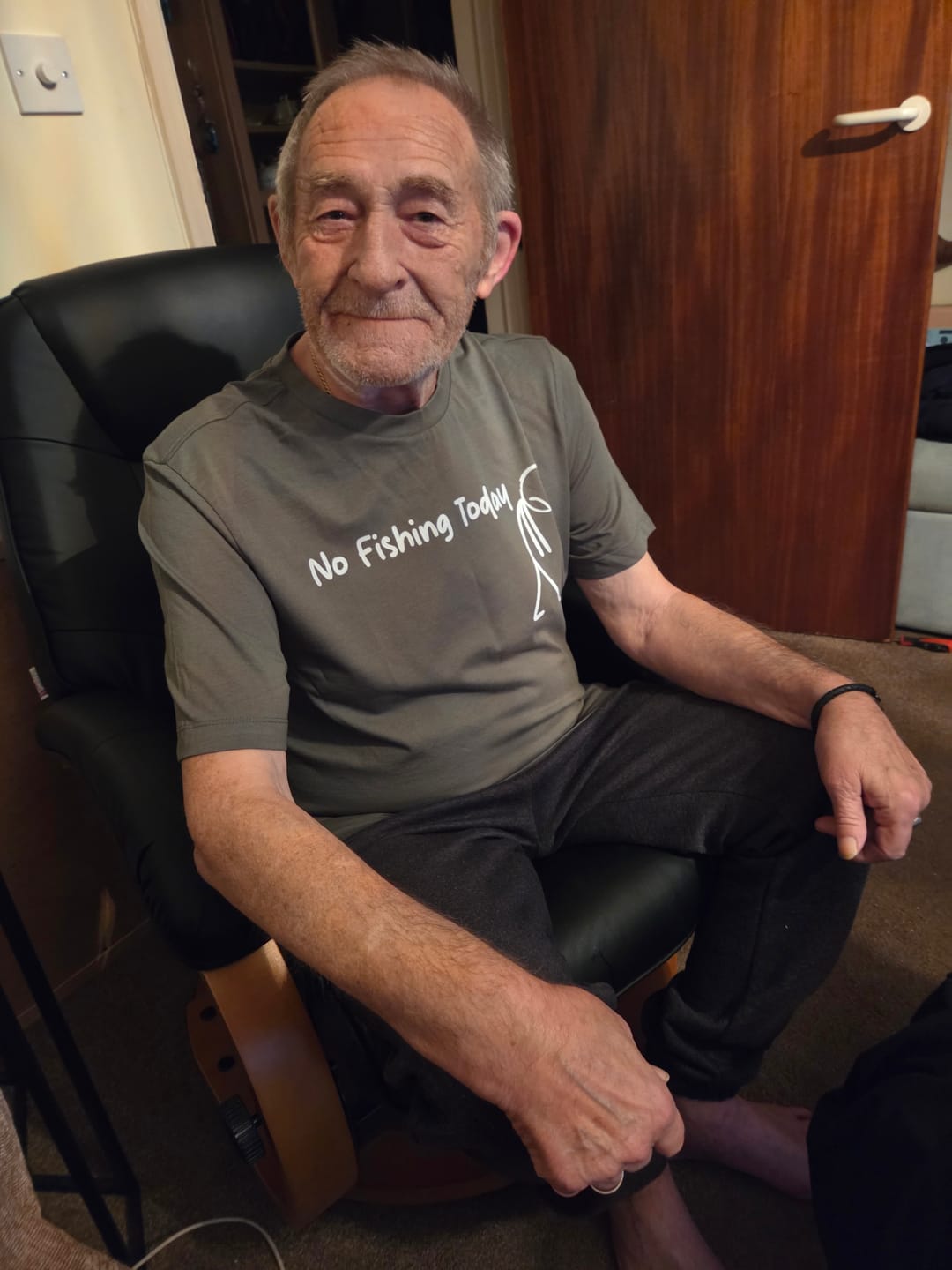 Customer photo review of No Fishing Today T-Shirt