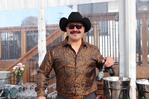 Customer photo review of Luxury Golden Black Paisley Pattern Silk Men's Long Sleeve Shirt