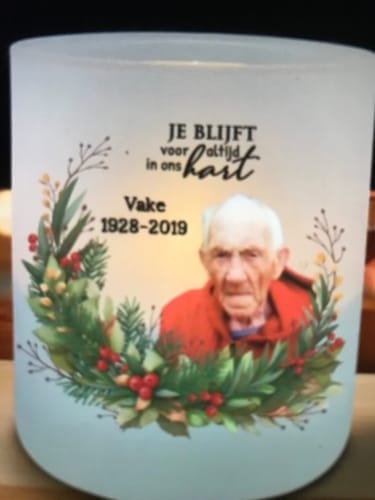 Customer photo review of Bij jullie - Gepersonaliseerde theelichthouder