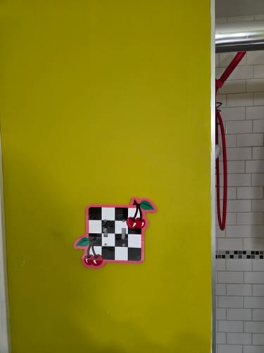 Customer photo review of Checkered Cherry Light Switch Cover