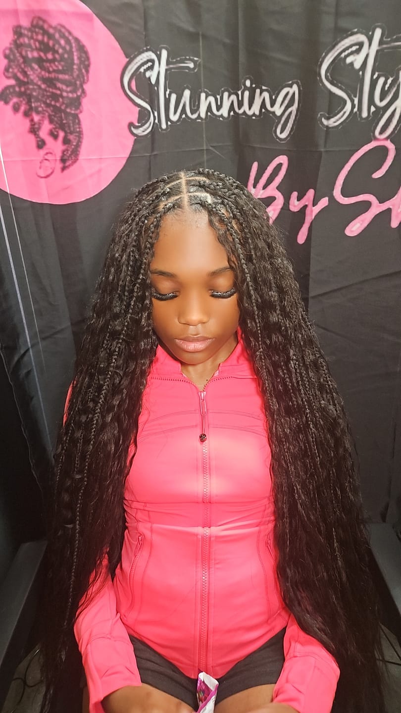 Customer photo review of Double Drawn Burmese Wet and Wavy Human Braiding Hair
