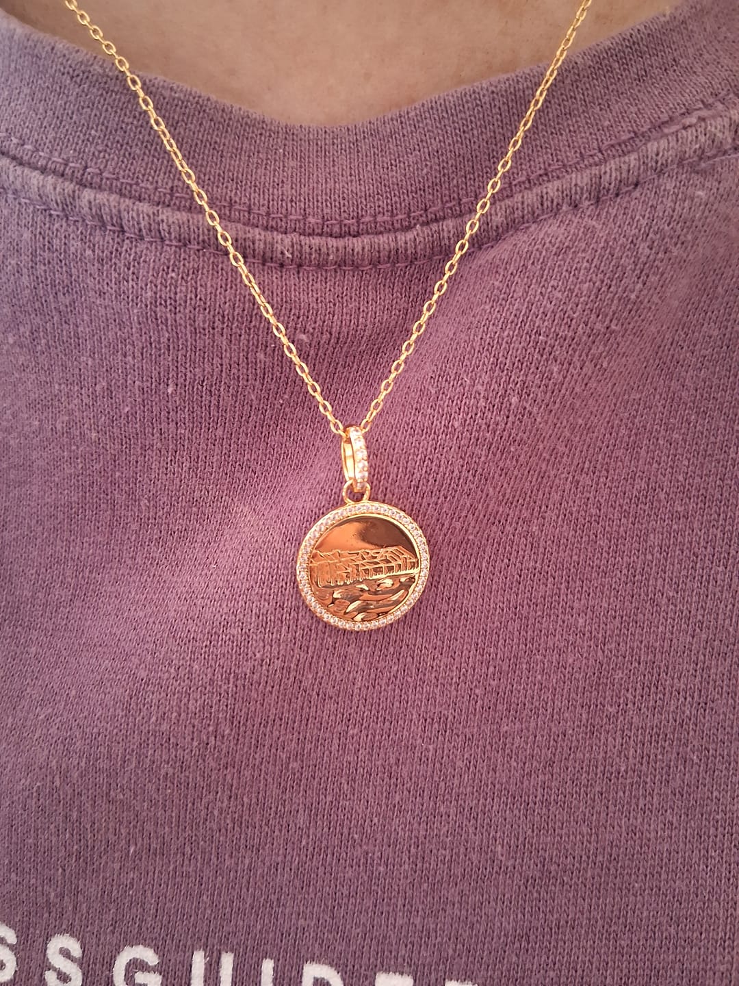 Customer photo review of Long Walk Necklace - Gold