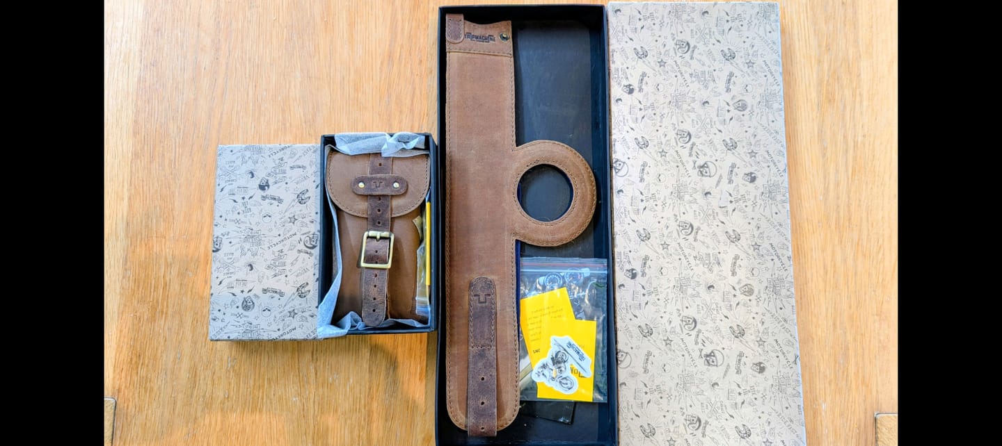 Customer photo review of triumph: moto exclusive tank strap