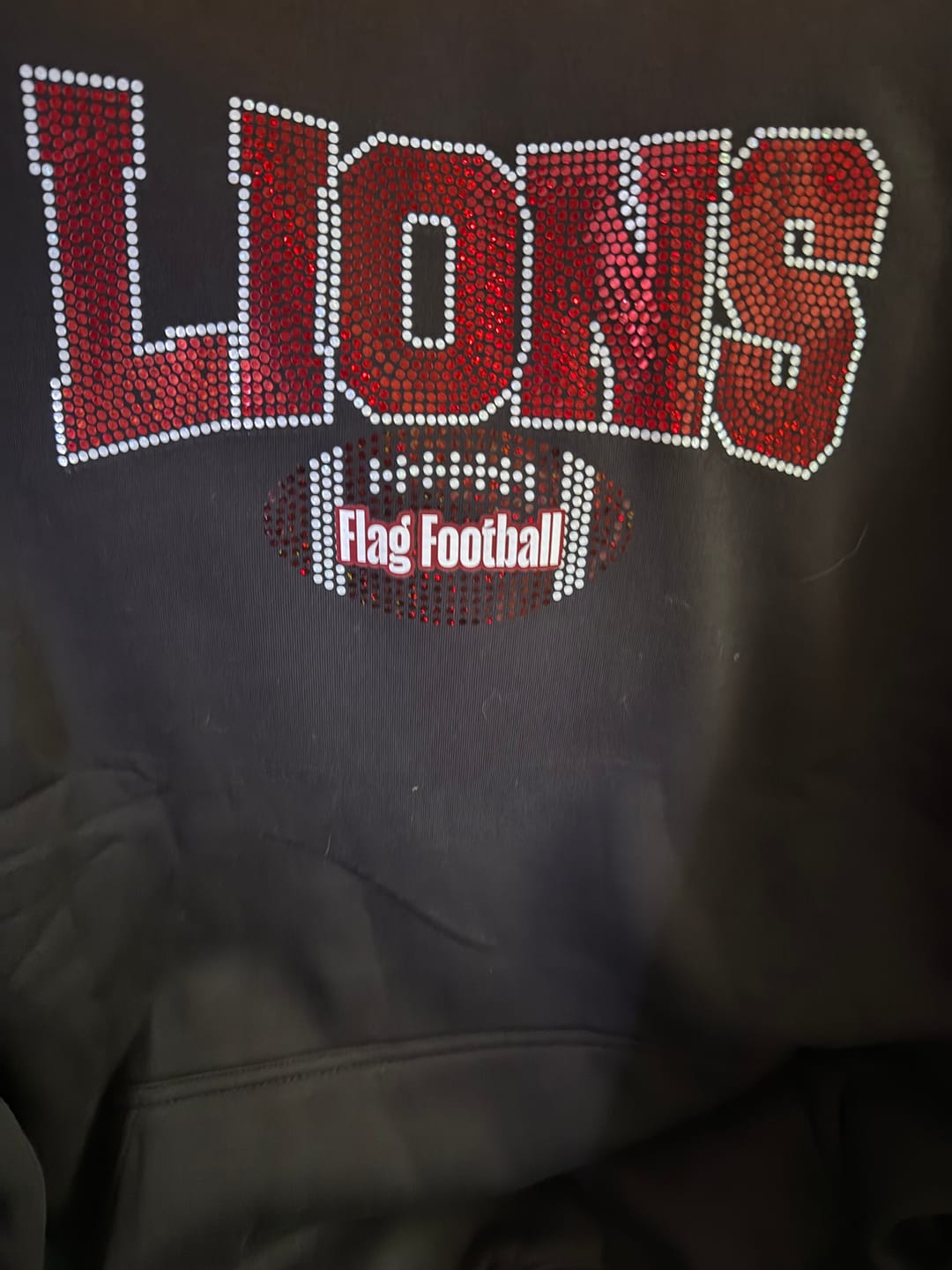 Customer photo review of Small Football SPANGLE BLING Transfer
