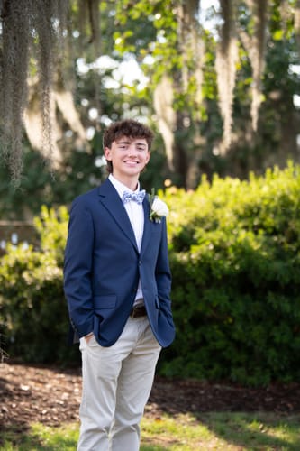 Customer photo review of French Blue Floral Men’s Bow Tie