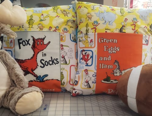 Customer photo review of Reading Pillow / Pocket Book Pillow Sewing Pattern in Two Sizes | Digital PDF Pattern