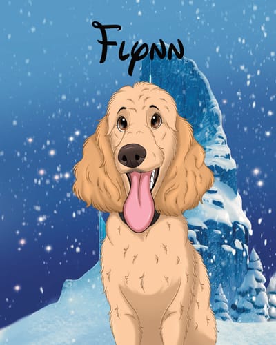 Customer photo review of Custom Hand-Drawn Cartoon Pet Portrait