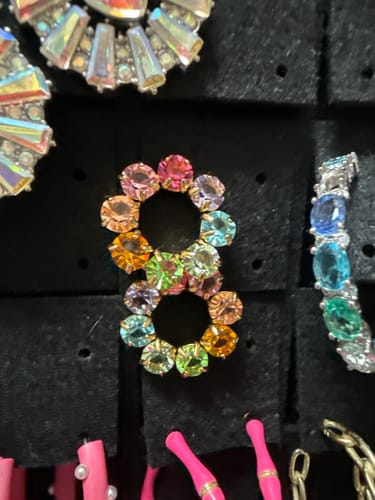 Customer photo review of Kaleidoscope Rainbow Hoop Earrings