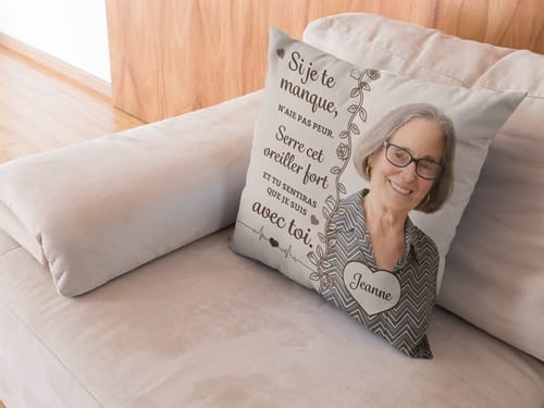 Customer photo review of Si je te manque - Coussin personnalisé