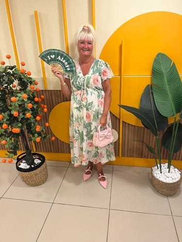 Customer photo review of Fresh floral print ruffle sleeve dress