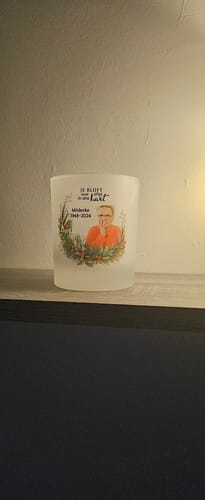 Customer photo review of Bij jullie - Gepersonaliseerde theelichthouder
