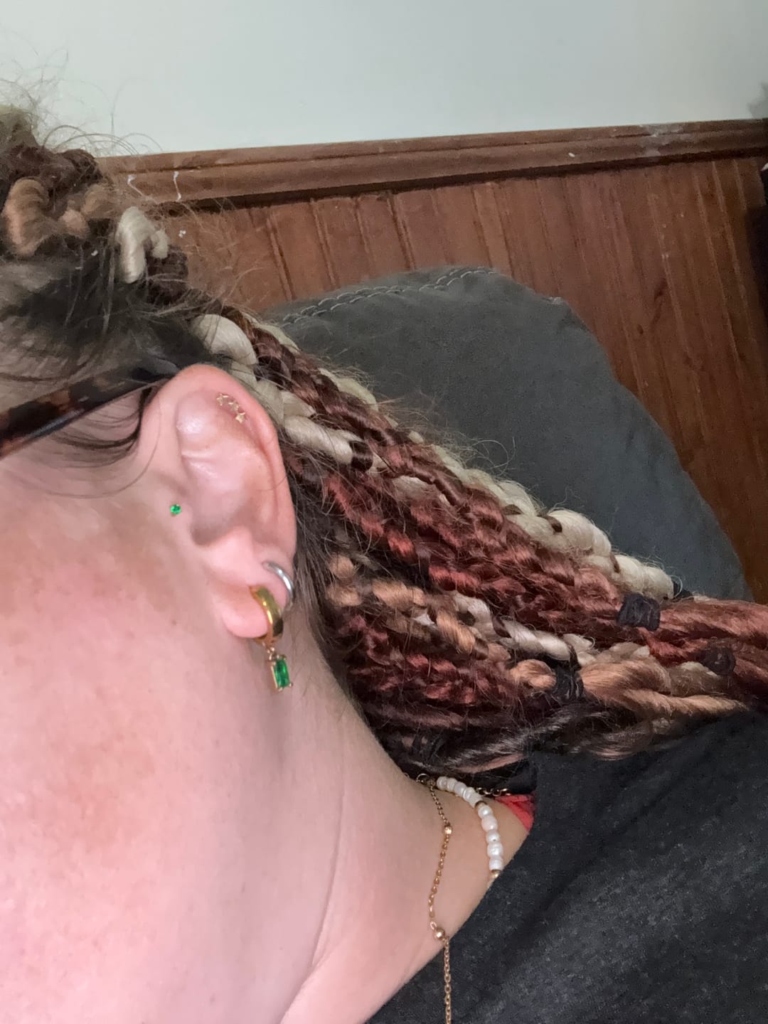 Customer photo review of Bella Birthstone Huggies Earrings (Bundle)