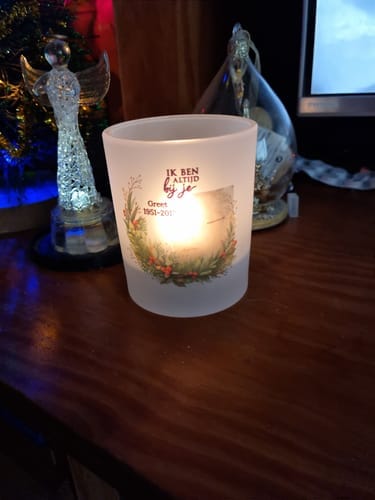 Customer photo review of Bij jullie - Gepersonaliseerde theelichthouder