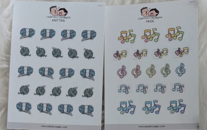 Customer photo review of Knitting Planner Stickers