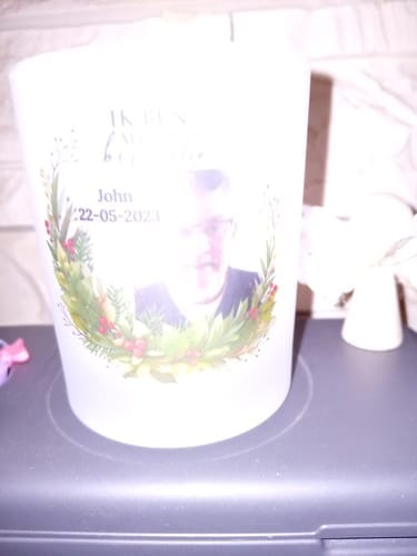 Customer photo review of Bij jullie - Gepersonaliseerde theelichthouder