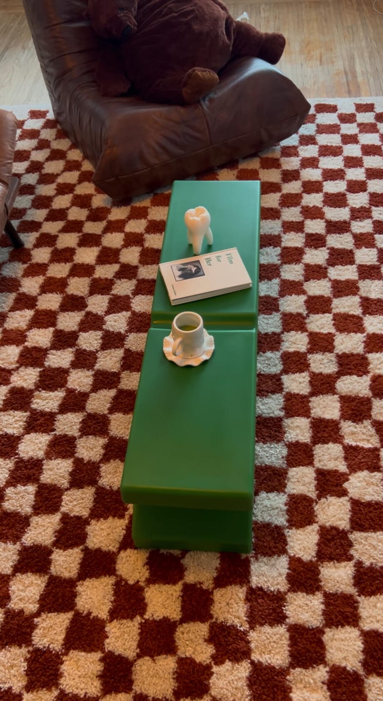 Customer photo review of Clip Shaped Side Table TV Stand