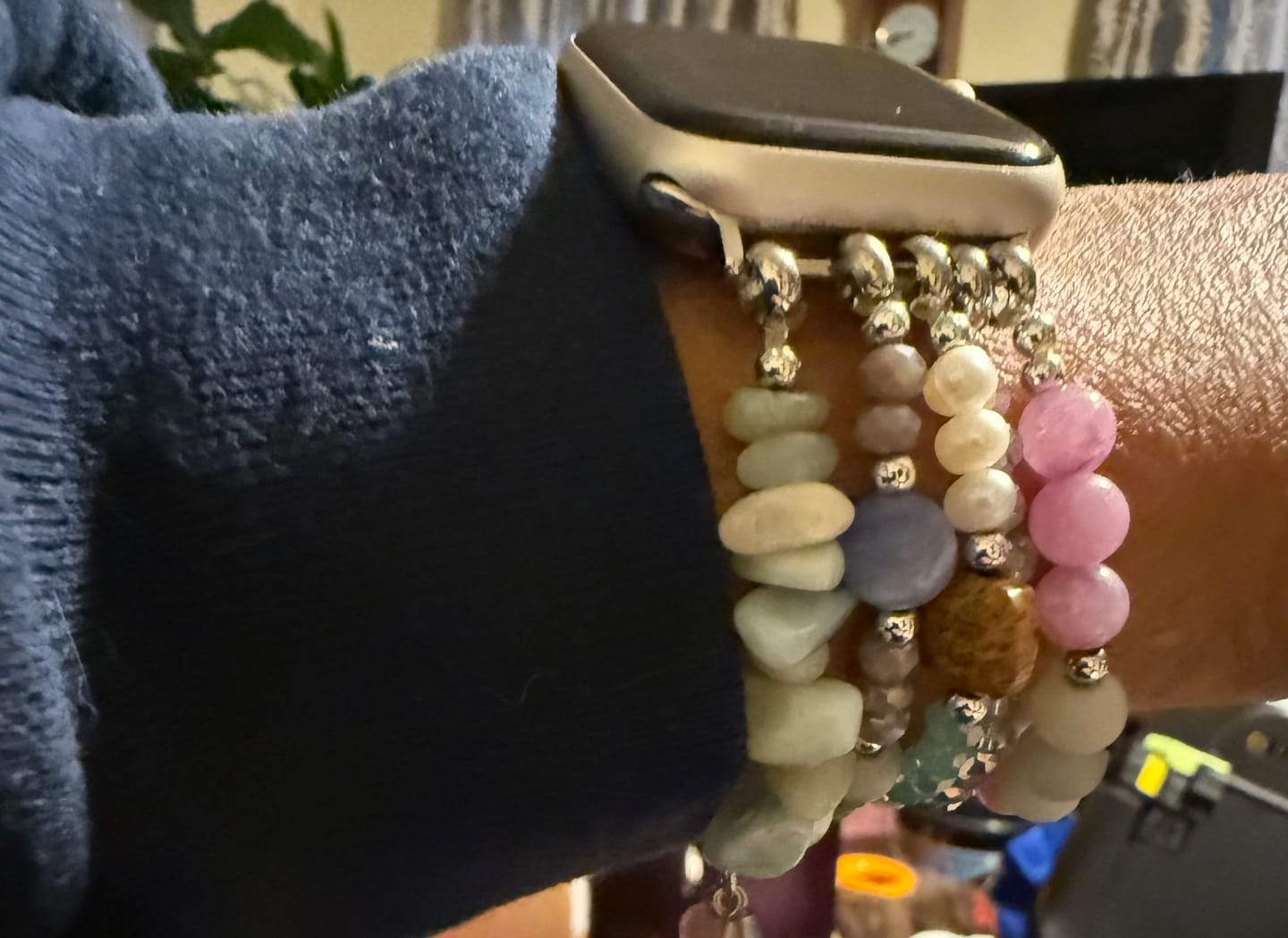 Customer photo review of Seaside Dreams Stretch Apple Watch Strap