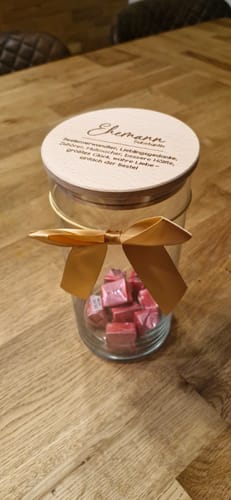 Customer photo review of Geschenk-Glas, Substantiv "Ehemann"