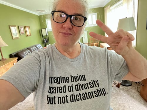 Customer photo review of Immigrants Premium Unisex T-Shirt