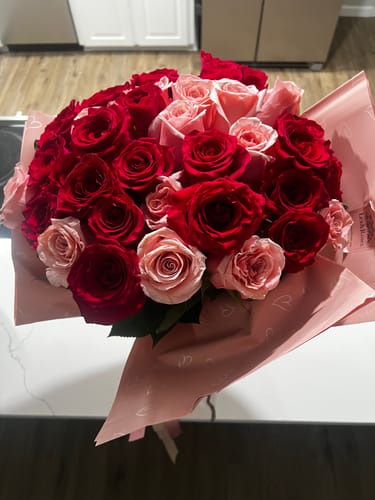 Customer photo review of Raspberry Rose Bouquet