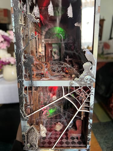Customer photo review of Haunted Mansion DIY Wooden Book Nook Shelf Insert