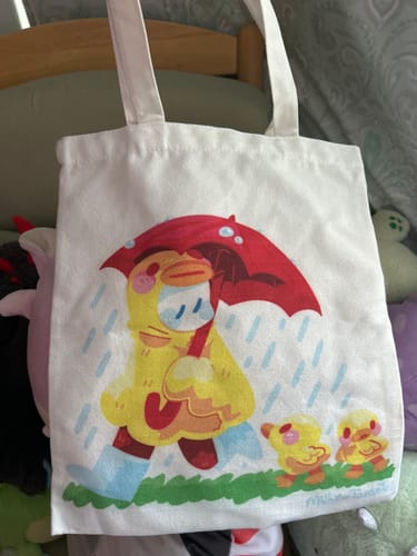 Customer photo review of Rainy Day Duck Ghost Tote Bag
