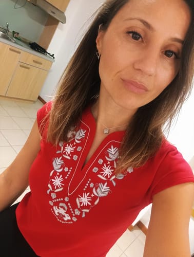 Customer photo review of Тениска с V деколте - "Самоковска"