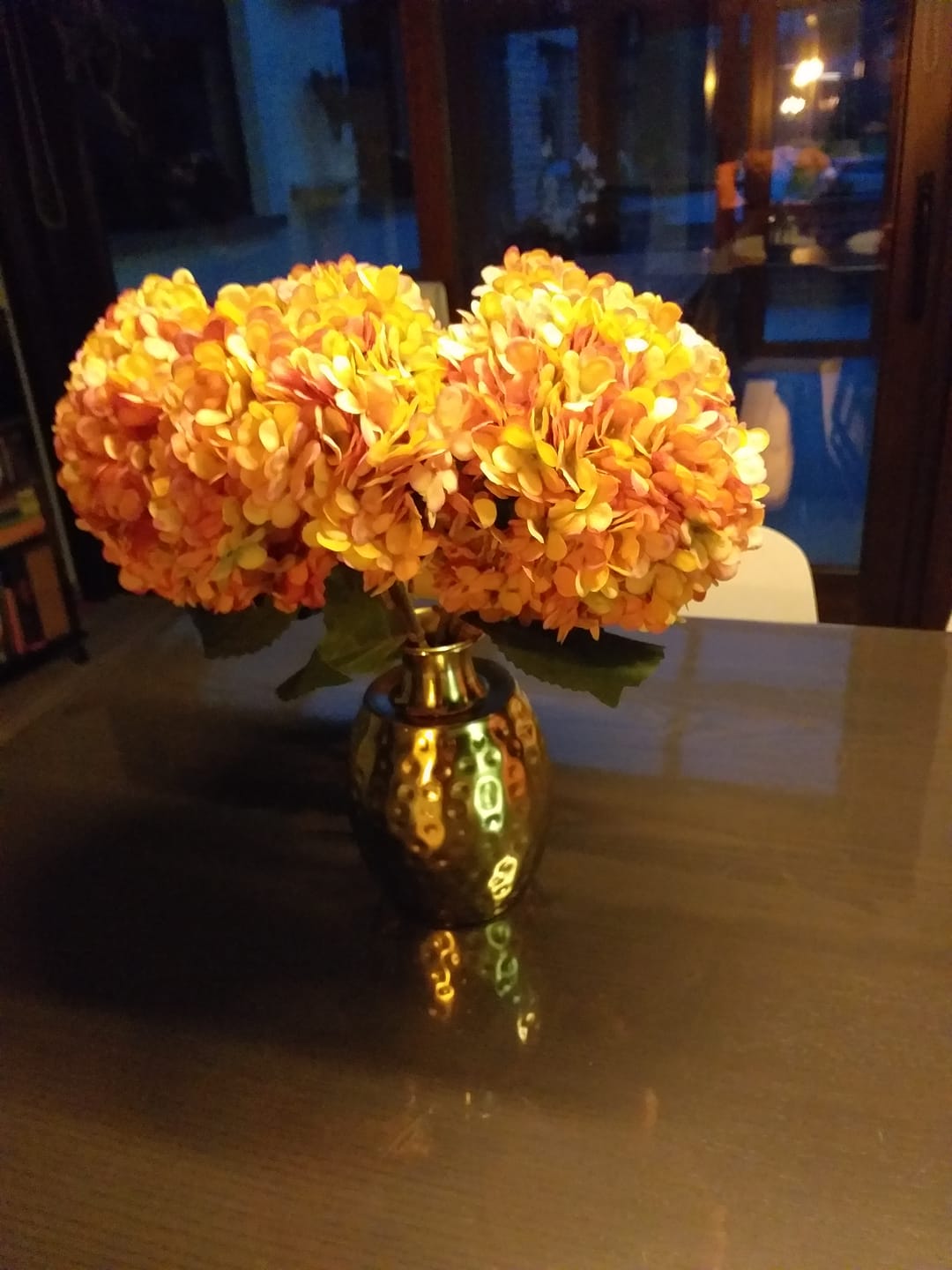Customer photo review of Grote Zijden Hortensia - Oranje