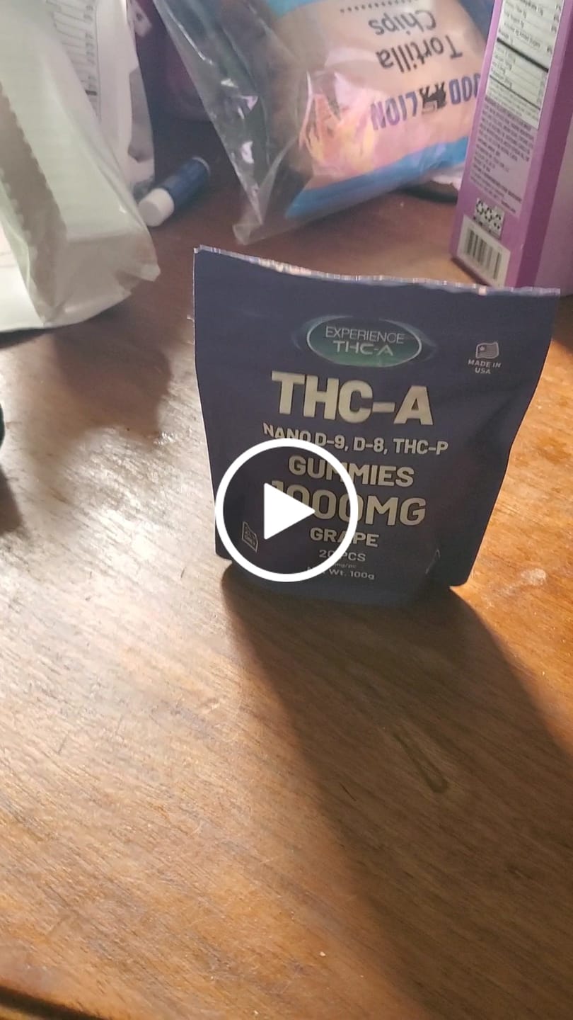 Customer video review of THCA/Delta 9/THCP/Delta 8  GUMMIES 1000MG - Grape Flavor