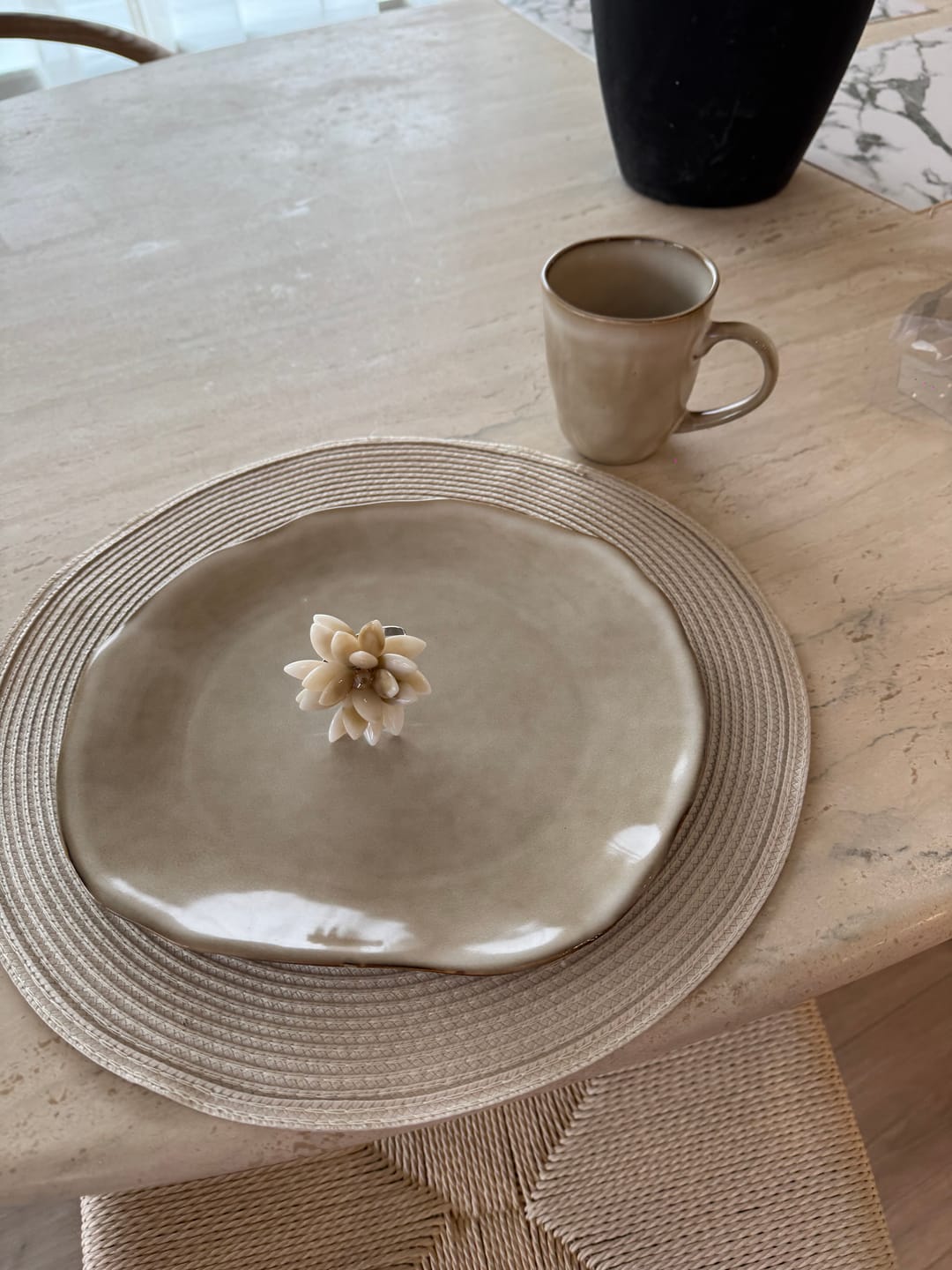 Customer photo review of 16-Piece Stoneware Set-Crema